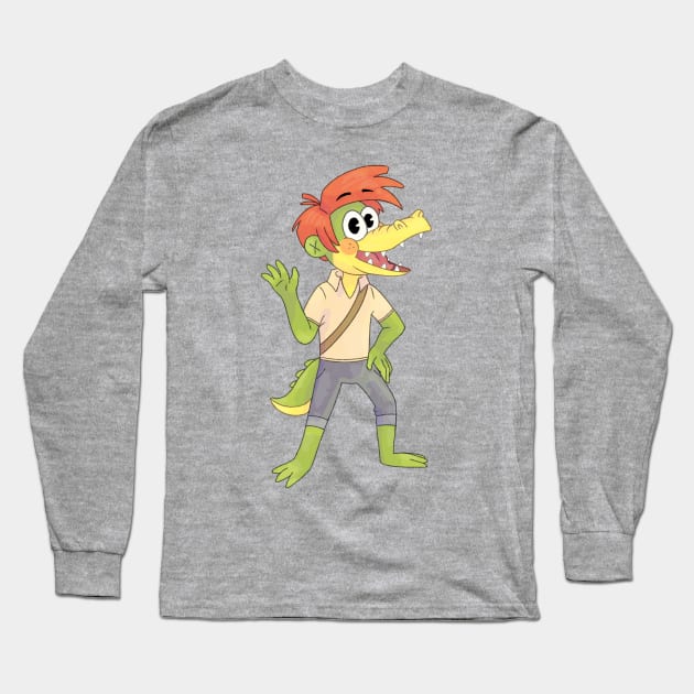 Arlo The Alligator Boy Long Sleeve T-Shirt by Rose Rivers